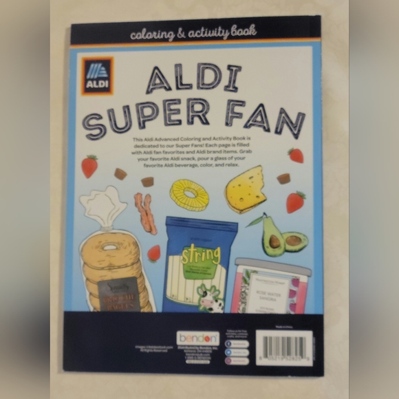 🍂*LAST ONE* ALDI Super Fan Adult Coloring Book w Keychain - Picture 3 of 15